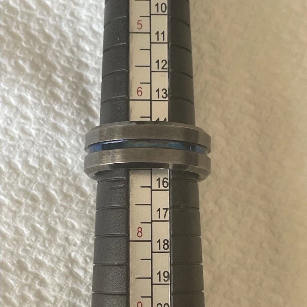 Men's Ring with Blue Inlay - Picture 12 of 12